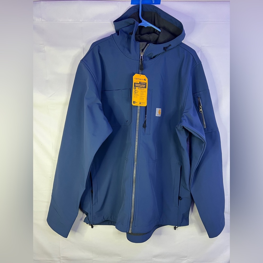 Carhartt Hooded Rough Cut Jacket Size Xl Tall Color Blue